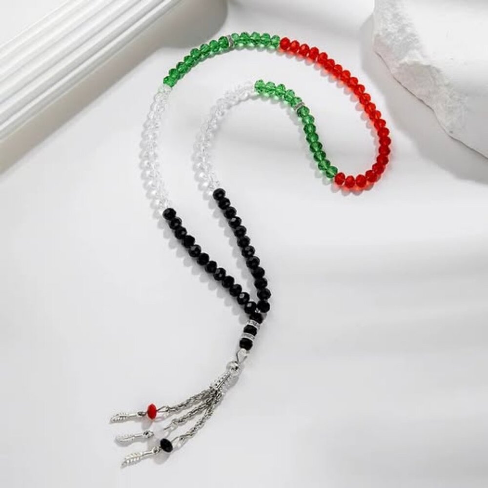 Islamic Tasbih Prayer 99 Beads Muslim Hand Made Misbaha Palestine Colors